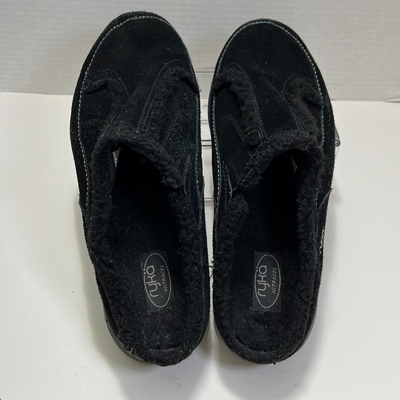 Ryka Black Fleece-Lined Mules - Picture 4 of 12